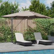 vidaXL Cantilever Paraply - Taupe Taupe Tyg Stor Höjdjusterbar