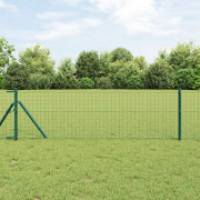vidaXL Staketstolpar 7 st Grön Ø32 mm 120 cm Galvaniserad Stål