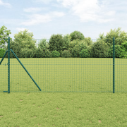 vidaXL Staketstolpar 13 st Grön Ø32 mm 170 cm Galvaniserad Stål