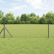 vidaXL Staketstolpar 13 stycken Grå Ø32 mm 100 cm Galvaniserad Stål