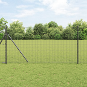 vidaXL Staketpinnar 7 st Grå Ø32 mm 190 cm Galvaniserat Stål
