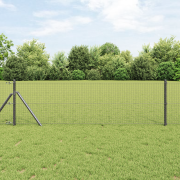 vidaXL Svetsad Trådgärd Grå 0.6x100 m Stål