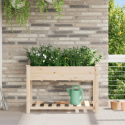 vidaXL Köpplanterare med hylla 115x59x76 cm Solid träfuru