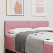 vidaXL Sänggavel Knapp Tuftad Rosa 160 cm Sammet