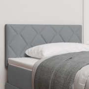 vidaXL Sänggavel Diamond Blocks Design Ljusgrå 90 cm Tyg