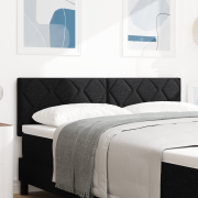 vidaXL Sänggavel med diamantblock design, svart, 144 cm, tyg