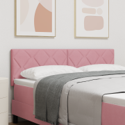 vidaXL Sänggavel med diamantdesign i rosa, 144 cm, sammet