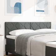 vidaXL Sänggavel Diamantblocksmönster Mörkgrå 160 cm Tyg