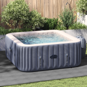 vidaXL Fyrkantigt Poolöverdrag Ljusgrå Polyester 274 x 274 cm