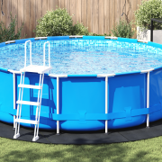 vidaXL Runt Poolöverdrag Svart Polyeten Ø 428 cm Poolöverdrag Runt