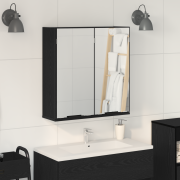 vidaXL Badrumsspegelskåp - Svart Ek, 64x20x66.5 cm, Tillverkad av Kons...