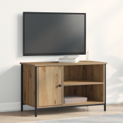 vidaXL TV-bänk artisan ek 80x40x50 cm konstruerat trä och stål