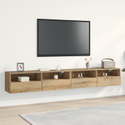 vidaXL TV-väggskåp 2 st artisan ek 100x30x30 cm konstruerat trä