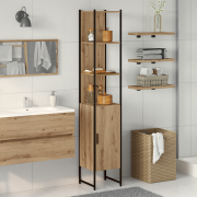 vidaXL Badrumsskåp artisan ek 33x33x185,5 cm konstruerat trä