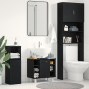 vidaXL Badrumsskåp svart ek 60x32x54 cm konstruerat trä