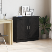 vidaXL Bokskåp svart ek 82,5x30,5x80 cm konstruerat trä