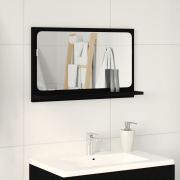 vidaXL Badrumsspegel Svart Ek 60x10,5x37 cm Ingenjörsträ