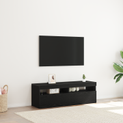 vidaXL TV-bänk med LED svart ek 120x35x40 cm konstruerat trä