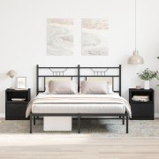 vidaXL Sängbord 2 st Svart Ek 40x40x50 cm Trä
