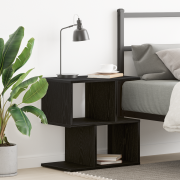 vidaXL Sängbord svart ek 50x30x51,5 cm konstruerat trä