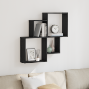 vidaXL Väggskåp Svart Ek 80x15x78,5 cm Konstrott