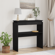 vidaXL Konsolbord svart ek 80x30x80 cm konstruerat trä