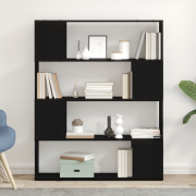 vidaXL Bokhylla svart ek 100x24x124 cm konstruerat trä