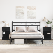 vidaXL Sängbord 2 st svart ek 40x35x65 cm konstruerat trä