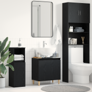 vidaXL Handfatsskåp svart ek 58x33x60 cm konstruerat trä