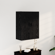 vidaXL Vägghängt Skåp Svart Ek 69,5x34x90 cm Tillverkat i Trä