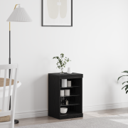 vidaXL Sideboard med LED-lampor svart ek 41x37x67 cm