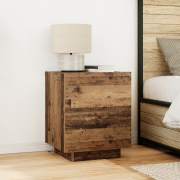 vidaXL Sängbord med LED-lampor svart ek 45x40x55 cm