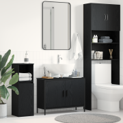 vidaXL Tvättställ för badrum svart ek 80x30x60 cm konstruerat trä