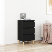 vidaXL Sängbord svart ek 40x35x70 cm konstruerat trä