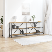 vidaXL Konsolbord artisan ek 200x30x75 cm konstruerat trä och stål