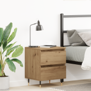 vidaXL Sängbord artisan ek 40x35x50 cm konstruerat trä