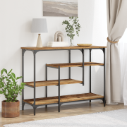 vidaXL Konsolbord återvunnet trä 100x35x75 cm konstruerat trä och stål