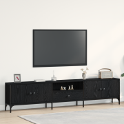 vidaXL TV-skåp med låda svart ek 200x25x44 cm konstruerat trä