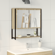 vidaXL Spegelskåp för badrum sonoma-ek 60x16x60 cm konstruerat trä
