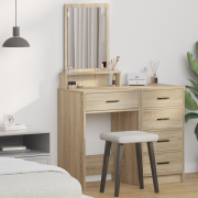vidaXL Sminkbord med lådor sonoma-ek 50x41x140 cm