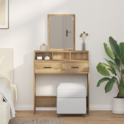 vidaXL Sminkbord med lådor artisan ek 79x41x140 cm