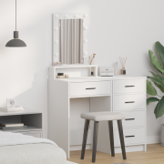 vidaXL Sminkbord med LED-lampor vit 50x41x140 cm