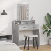 vidaXL Smyckebord med låda Grå 79 x 41 x 140 cm Konstruerat trä