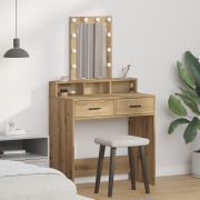 vidaXL Smyckebord med låda Brun 79 x 41 x 140 cm Konstruerat trä