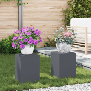vidaXL Planteringslåda för utomhusbruk 2 st antracit 24x24x35 cm stål