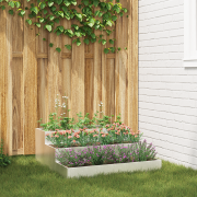 vidaXL Planteringslåda för utomhus 3-skikt 90x90x35 cm rostfritt stål