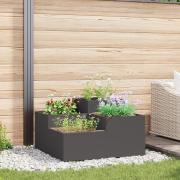 vidaXL Planteringslåda för utomhusbruk 100x100x48 cm svart stål
