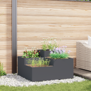 vidaXL Planteringslåda för utomhusbruk 100x100x48 cm antracit stål
