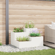 vidaXL Planteringslåda för utomhusbruk 80x80x60 cm vit stål