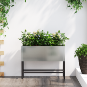 vidaXL Upphöjd planteringslåda för utomhus 60x26x45 cm galvanis. stål